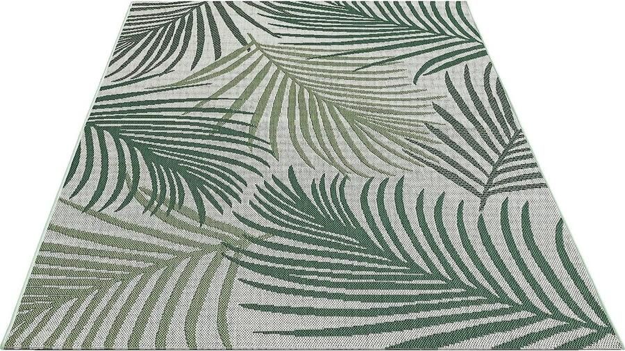 The carpet Machka robuust buitentapijt modern design weerbestendig & UV-bestendig voor balkon terras en serre ook geschikt voor keuken of eetkamer palmboom 080x150