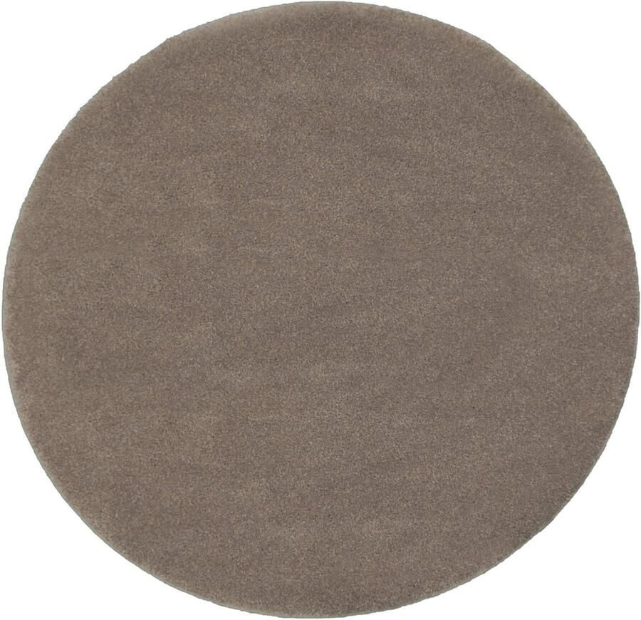 The carpet Marley Elegante Designer Vloerkleed Zacht & Onderhoudsvriendelijk Kortpolig Woonkamer beige taupe 120 cm rond