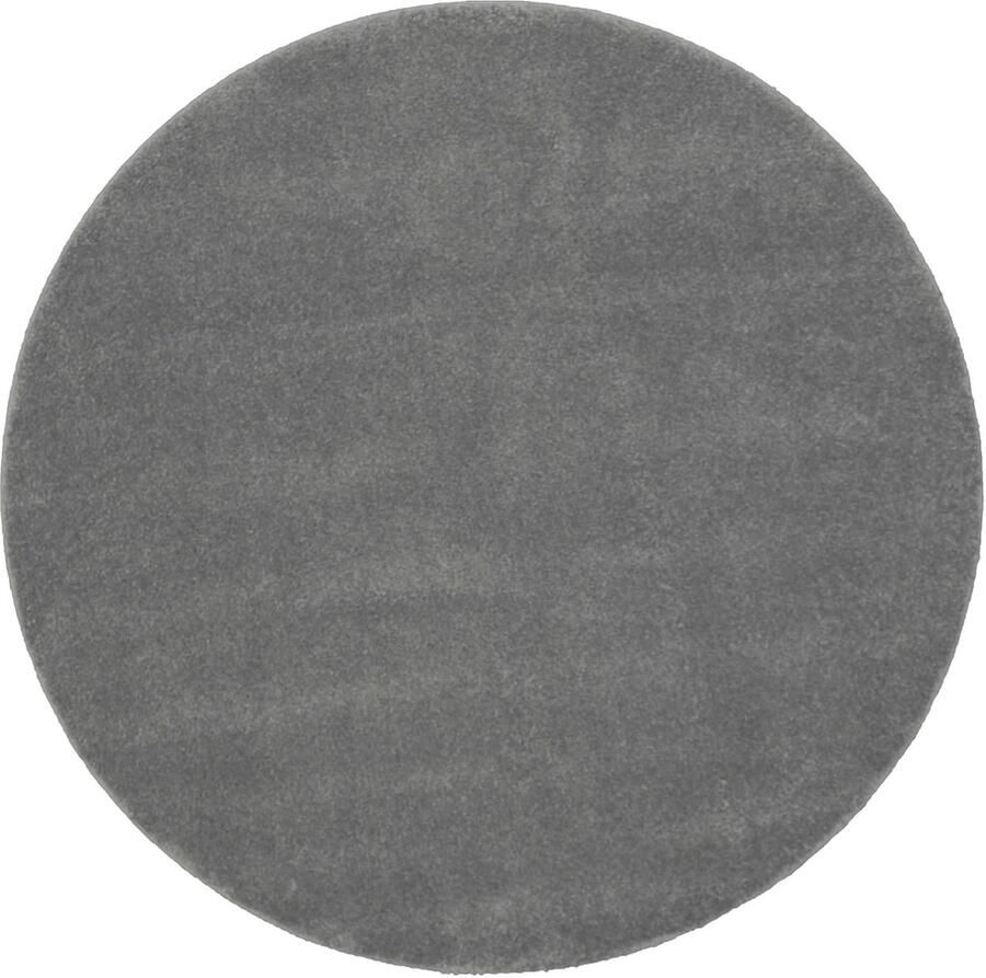 The carpet Marley Elegante Designer Vloerkleed Zacht & Onderhoudsvriendelijk Kortpolig Woonkamer Antraciet 160 cm rond