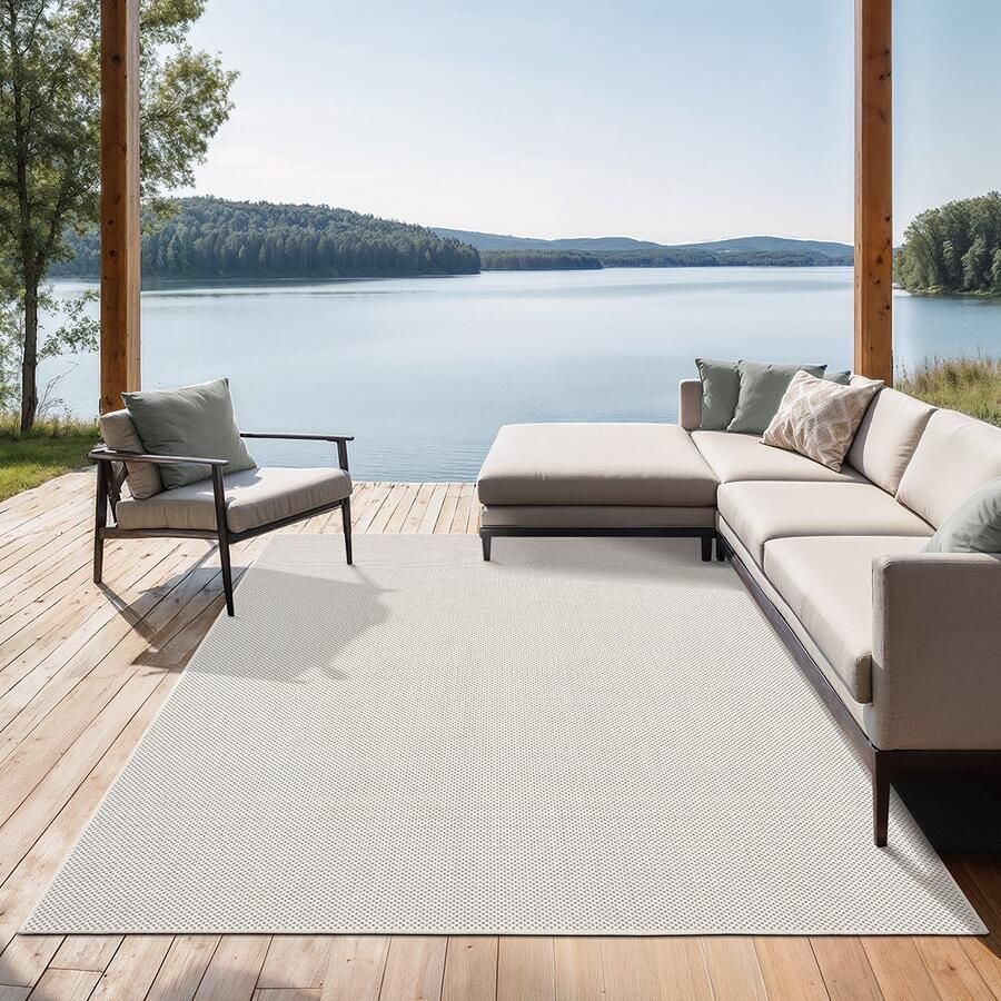 The carpet Mistra robuust buitentapijt modern weerbestendig & UV-bestendig voor balkon terras en serre Maar ook geschikt voor de keuken plat geweven 120x170