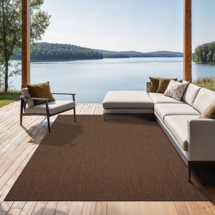 The carpet Mistra robuust buitentapijt modern weerbestendig & UV-bestendig voor balkon terras en serre Maar ook geschikt voor de keuken plat geweven 060x110