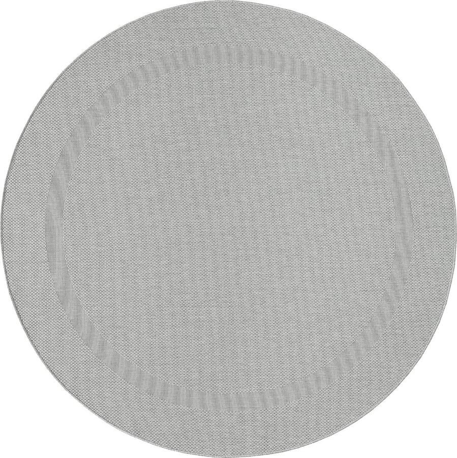 The carpet Mistra robuust buitentapijt modern weerbestendig & UV-bestendig voor balkon terras en serre Maar ook geschikt voor de keuken plat geweven 120x120 round