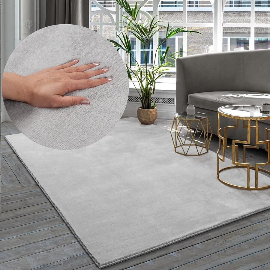 The carpet Premium Modern Langpolig Woonkamerkleed Superzacht Kunstbont Pluizig Bontlook 160x230cm
