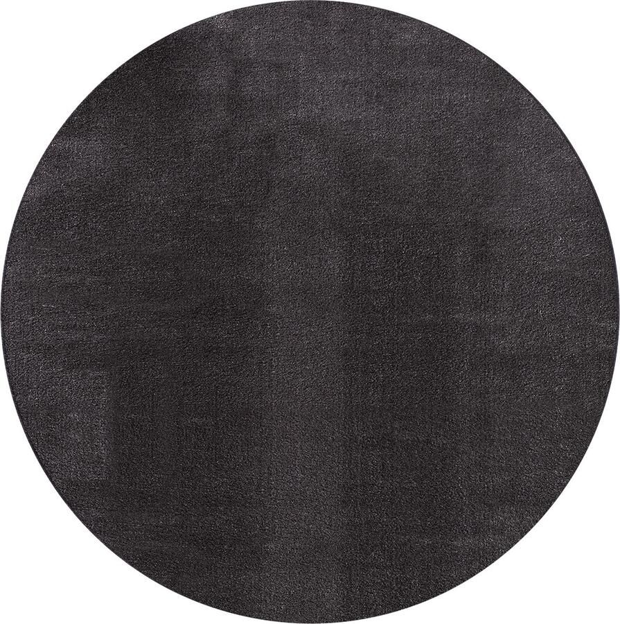 The carpet Vloerkleed voor woonkamer of slaapkamer in antraciet-grijs 160x160 cm Modern en zacht kortpolig tapijt Rond Antislip onderkant Wasbaar tot 30 Graden Rug for bedroom or living room RELAX kleed by - Foto 2