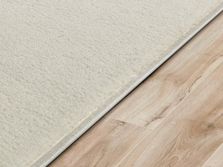 The carpet Suez Luxueus zacht woonkamer tapijt onderhoudsvriendelijk en antislip achterkant Crème 160 cm rond