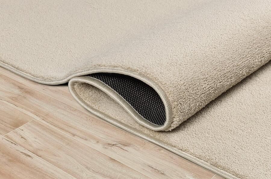 The carpet Suez Luxueus zacht woonkamer tapijt onderhoudsvriendelijk en antislip achterkant Beige 120 cm rond