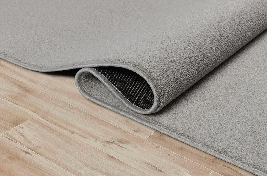 The carpet Suez Luxueus zacht woonkamer tapijt onderhoudsvriendelijk en antislip achterkant Grijs 160 cm rond