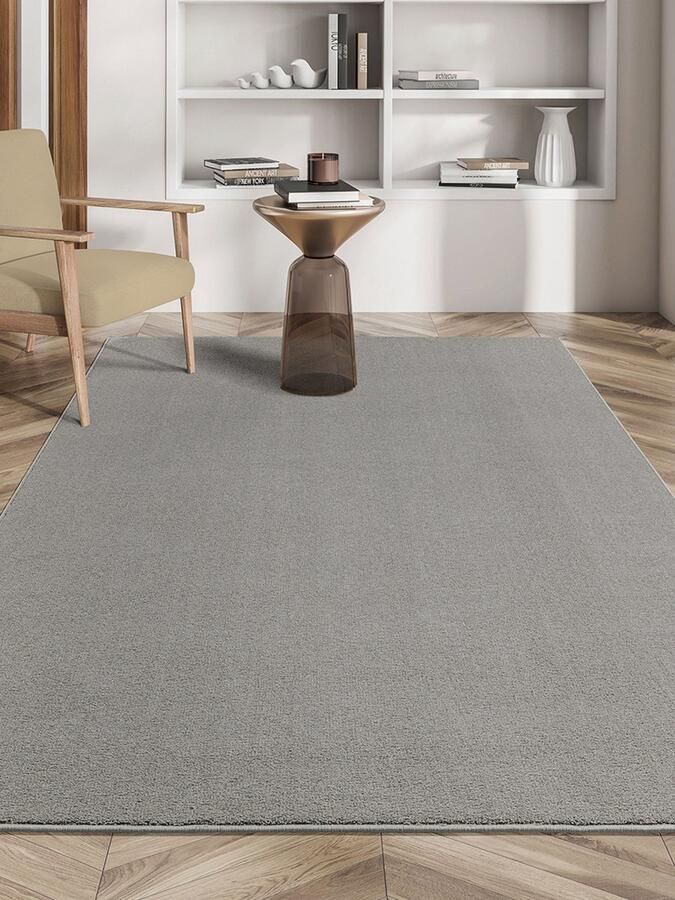 The carpet Suez Luxueus zacht woonkamer tapijt onderhoudsvriendelijk en antislip achterkant Grijs 120 x 160 cm