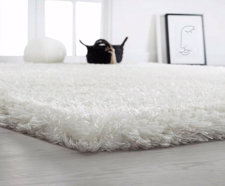 The carpet Willow – Langflor hoogpolig vloerkleed voor woonkamer en slaapkamer modern zacht Cream 120 x 160 cm