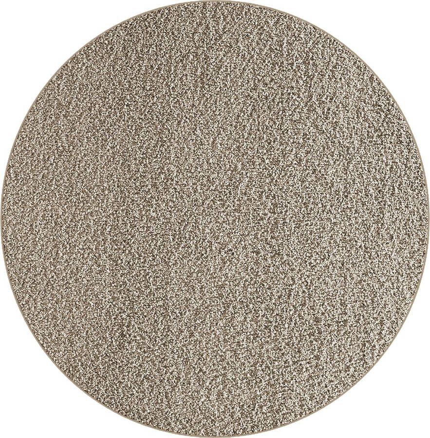 The carpet Vloerkleed 120x120 hoogpolig Zilver Wasbaar met Antislip onderkant FOXY Shaggy by