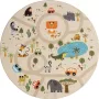 The carpet Vloerkleed Kinderkamer Beige 80x150 cm Afwasbaar Kindertapijt voor jongen en meisje Speeltapijt mit Stad und Jungle Dieren Straattapijt mit Straat für Auto Kindervloerkleed Happy Life - Thumbnail 1