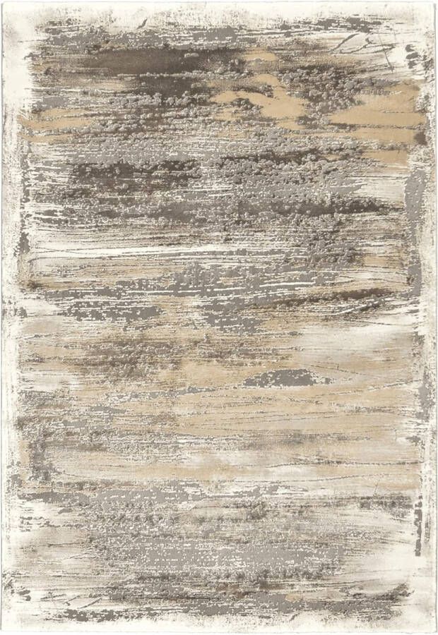 The carpet Marmer Modern dichte korte pool woonkamer slaapkamer vlorkleed designer tapijt elegante glans glanzende vezel pluizig modieus marmer look abstract Beige 80 x 150 cm