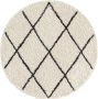 The carpet Vloerkleed Tapijt Woonkammer Bahar Shaggy Hoogpolig (35 mm) Langpolig Woonkamerkleed zonder Franjes Ruitpatroon Grijs 160 cm Rond - Thumbnail 3