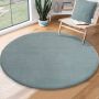 The carpet Vloerkleed voor woonkamer of slaapkamer in blauw 120x120 cm Modern en zacht kortpolig tapijt Rond Antislip onderkant Wasbaar tot 30 Graden Rug for bedroom or living room RELAX kleed by - Thumbnail 2