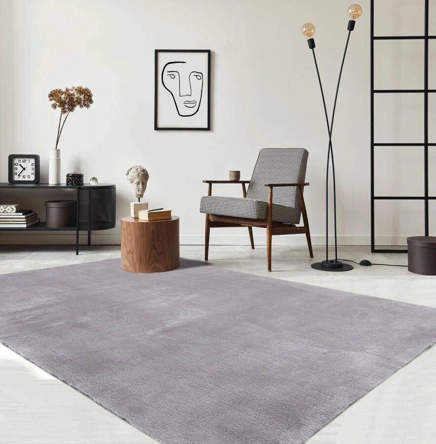 The carpet Vloerkleed voor woonkamer of slaapkamer in grijs 80x150 cm Modern en zacht kortpolig tapijt Rechthoekig Antislip onderkant Wasbaar tot 30 Graden Rug for bedroom or living room RELAX kleed by