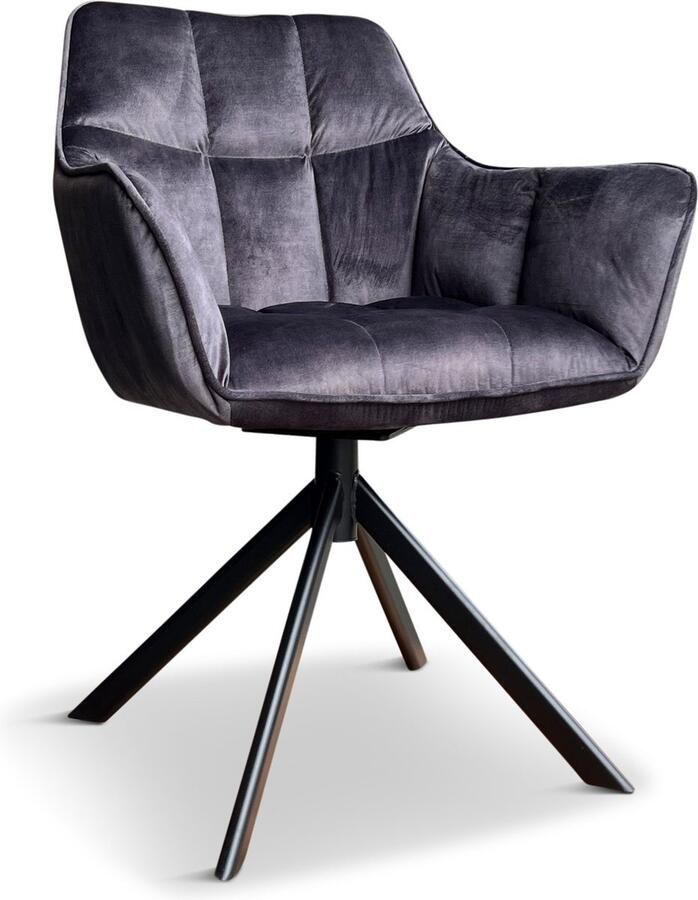 The Chair Company Armstoel Leon velvet antraciet