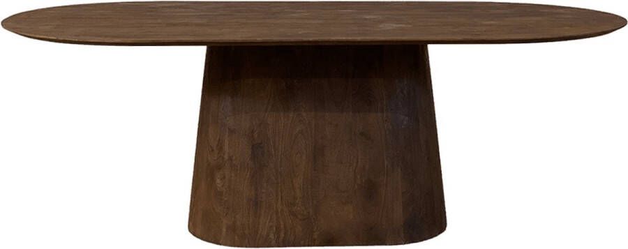 The Copperbarn Deens ovaal eettafel 180cm mangohout kegelpoot Walnoot