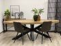 The Copperbarn Eethoek Combideal mangohout ovaal eettafel 220cm met 6 groene stoelen - Thumbnail 2