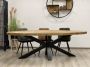 The Copperbarn Eethoek Combideal mangohout ovaal eettafel 220cm met 6 groene stoelen - Thumbnail 3