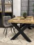 The Copperbarn Eethoek Combideal mangohout rechthoek eettafel 200cm met 4 stoelen kleur stone - Thumbnail 1