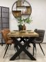 The Copperbarn Eethoek mangohout rechthoek eettafel 200cm met 4 groene stoelen - Thumbnail 3
