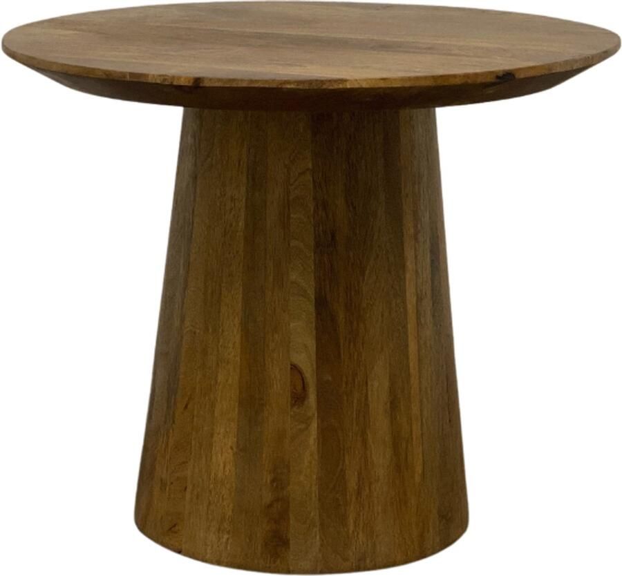 The Copperbarn Ronde salontafel 60 cm Walnoot mangohout kegelpoot (60x60x52cm)