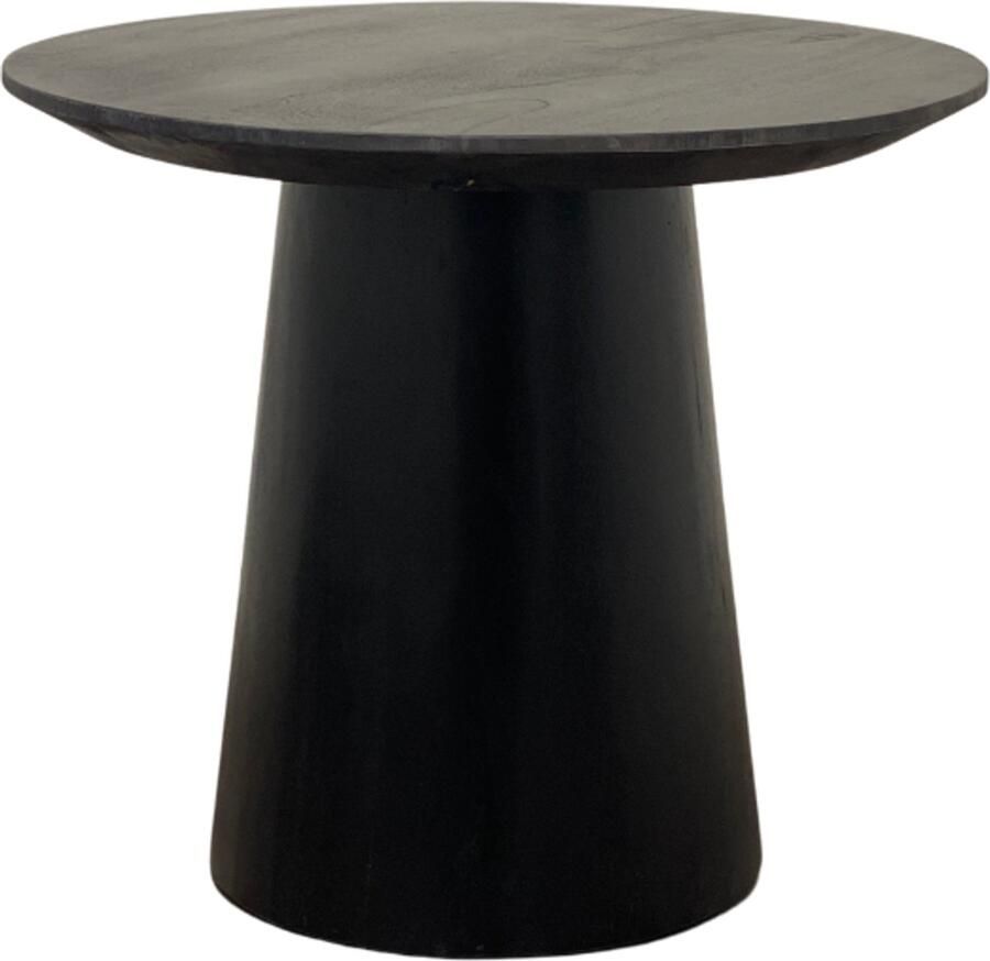 The Copperbarn Ronde salontafel 60 cm Zwart mangohout kegelpoot (60x60x52cm)