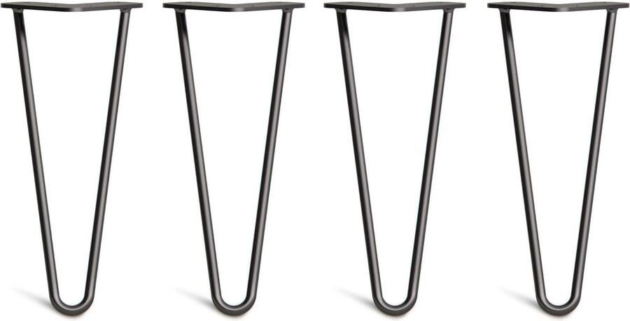 The Hairpin Leg Co. Haarspeldpoten Salontafel Lage salontafel 30cm 2 staven Zwart