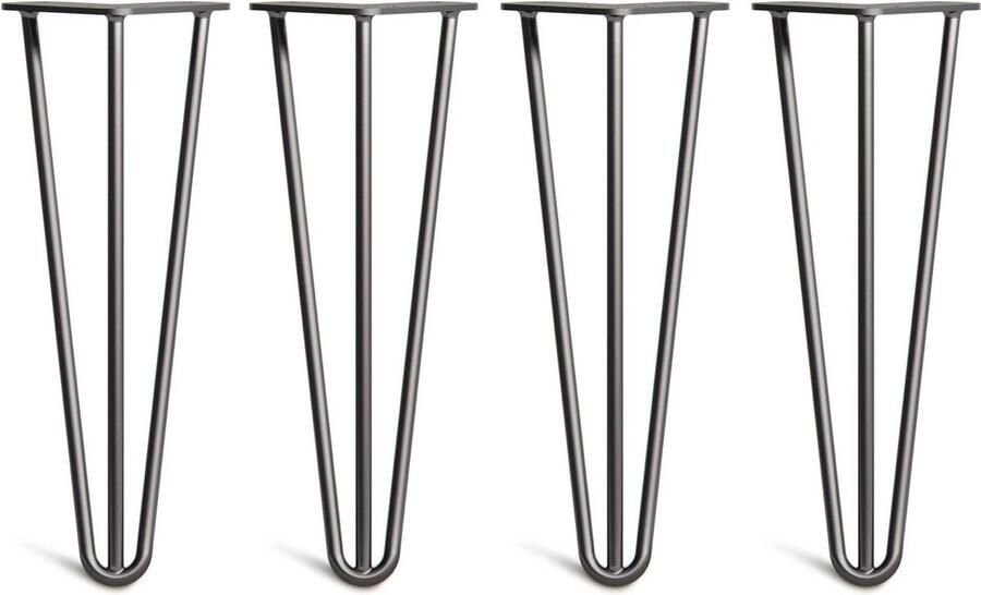 The Hairpin Leg Co. Hairpin Legs Salontafel 35cm 10mm Salontafel Poten 3 Staven Zwart