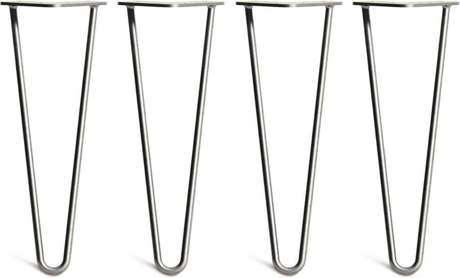 The Hairpin Leg Co. Hairpin Legs Salontafel 35cm 10mm Salontafelpoten 2 staven Onbewerkt Staal
