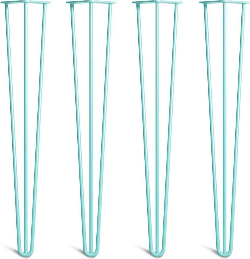 The Hairpin Leg Co. Klassieke Hairpin Poten Bureau Eettafel 10mm 3x71cm Staven Eendenblauw