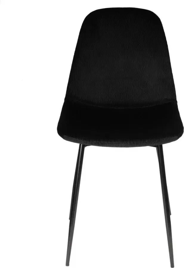 The Home Deco Fabriek Eetkamerstoel Ribfluweel Zwart 42.5 x 44 x 87 cm