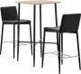 The Living Store Barset Eiken Bartafel 60x60x111cm Barstoelen 45x44x100cm - Thumbnail 1