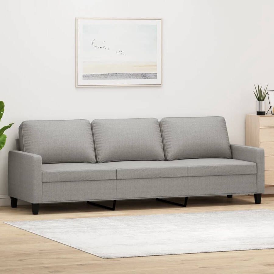 The Living Store 3-zitsbank lichtgrijs duurzaam materiaal stevig frame comfortabele zitervaring