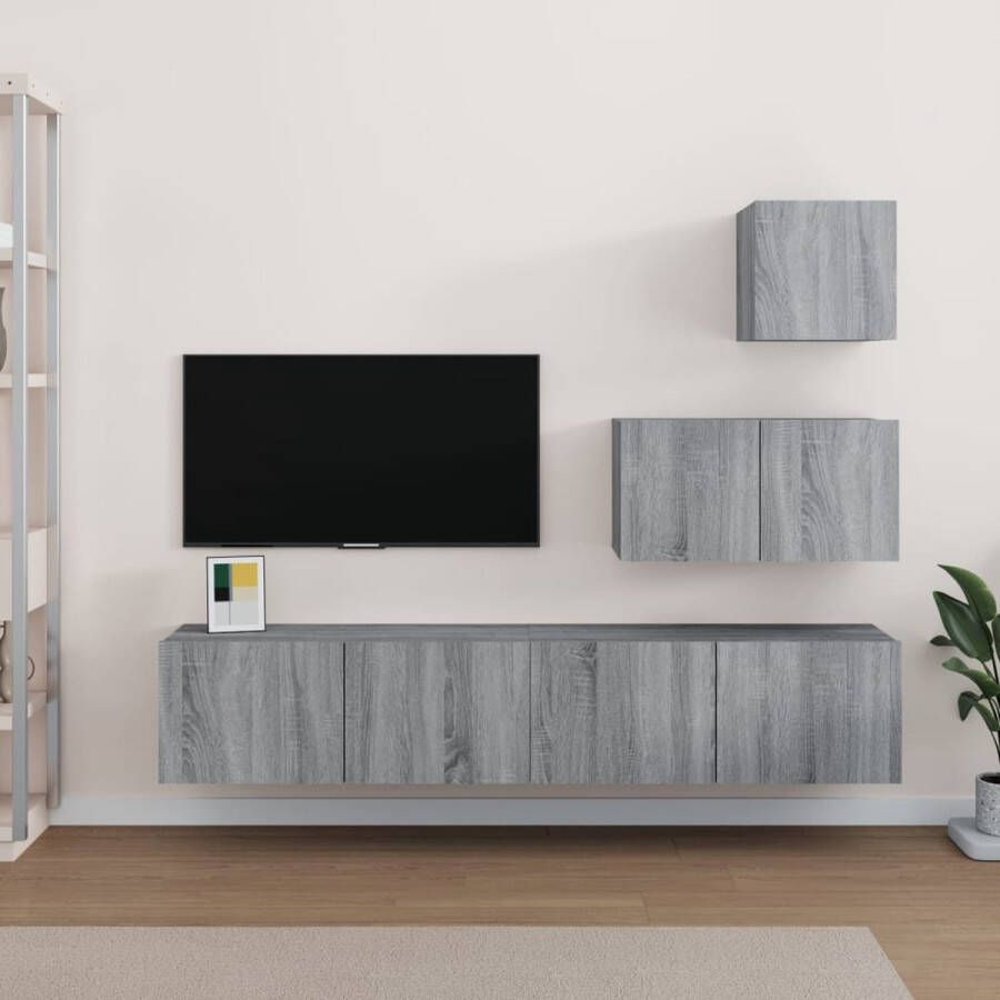 The Living Store TV Meubelset Sonoma Eiken Set van 3 30.5x30x30cm 60x30x30cm 80x30x30cm - Foto 2