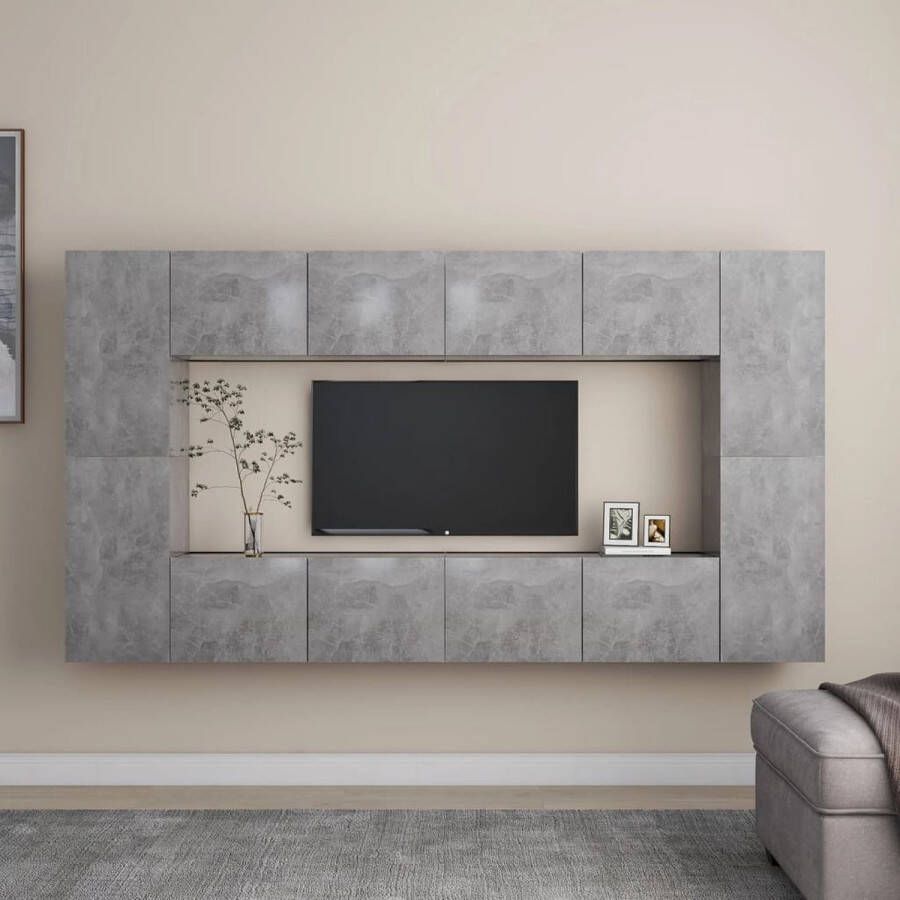 The Living Store Tv-meubel Betongrijs 80 x 30 x 30 cm (L) 30.5 x 30 x 60 cm (M) - Foto 2