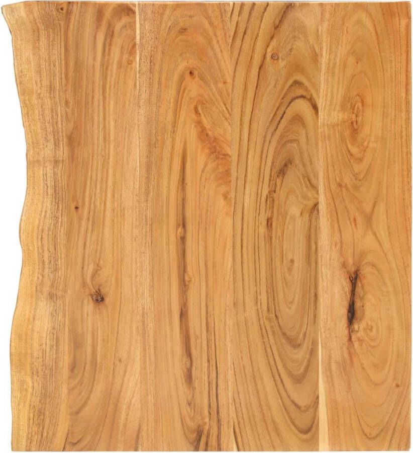 The Living Store Acaciahouten wastafelblad 80 x 55 cm met natuurlijke houten rand Wastafelblad Acacia Hout Badkamermeubel Badkamerdecoratie Design Wastafel - Foto 3