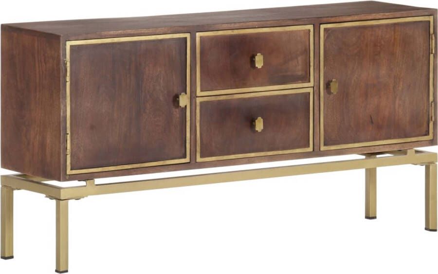 The Living Store Dressoir 120x29x60 cm massief mangohout Antiek Dressoir Mangohout Dressoir Vintage Kast Salontafel Opslagmeubels - Foto 2