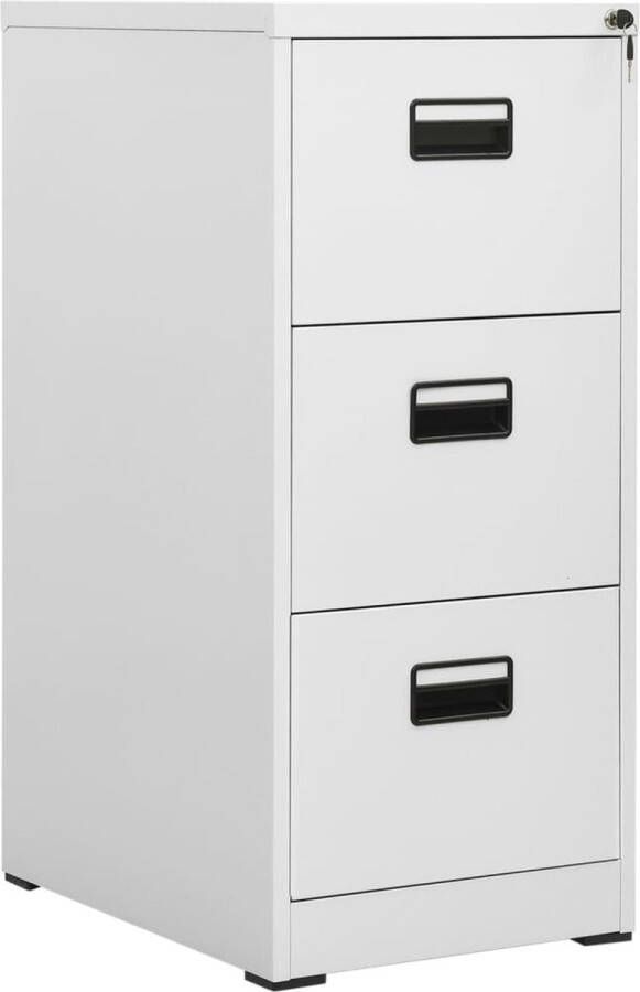 The Living Store Archiefkast 46x62x102 5 cm staal lichtgrijs Archiefkaartje Archivakast Metalen Kasten Staalkast Grijze Kast - Foto 3