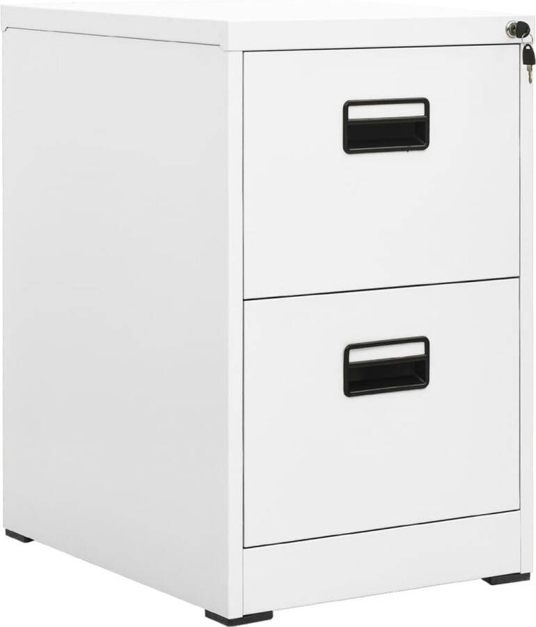 The Living Store Archiefkast Staal 46 x 62 x 72.5 cm 2 lades Slot - Foto 2