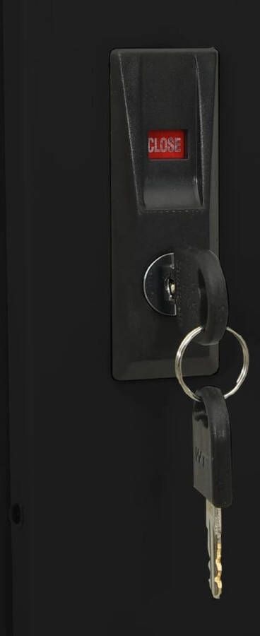 The Living Store Archiefkast Staal en gehard glas 90 x 40 x 180 cm 3 verstelbare schappen Archief Kast Kantoor Kast Metalen Kast Schuivendeurs Opbergsysteem - Foto 2