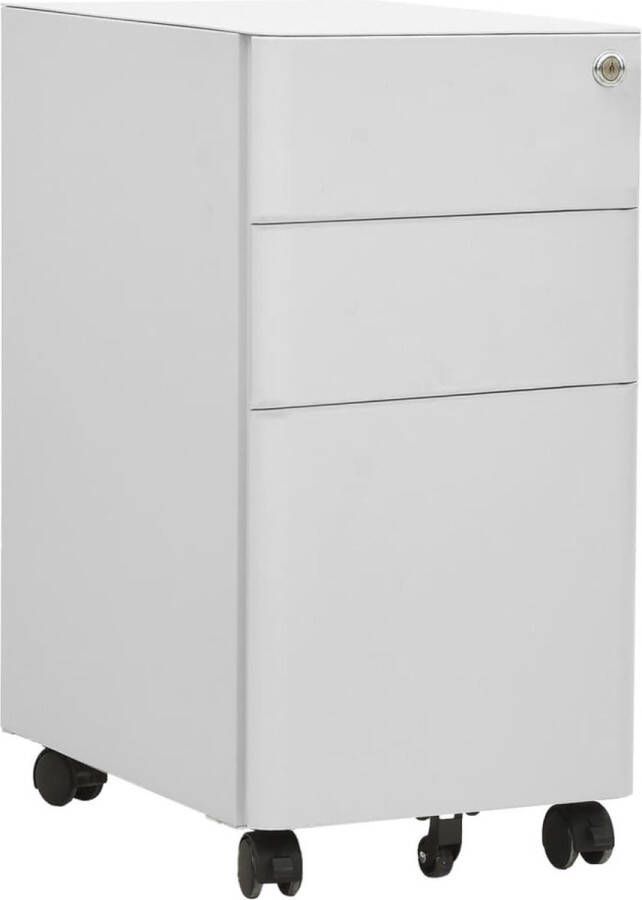 The Living Store Archiefkast Verrijdbaar Staal 3 Laden 30x45x59 cm Lichtgrijs Archief Kast Ladenkast Metalen Kasten Robuuste Kasten Bureauspulltassen - Foto 2