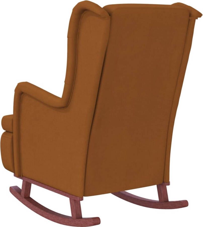 The Living Store Armstoel Fauteuil 63x86x99cm Bruin Fluweel