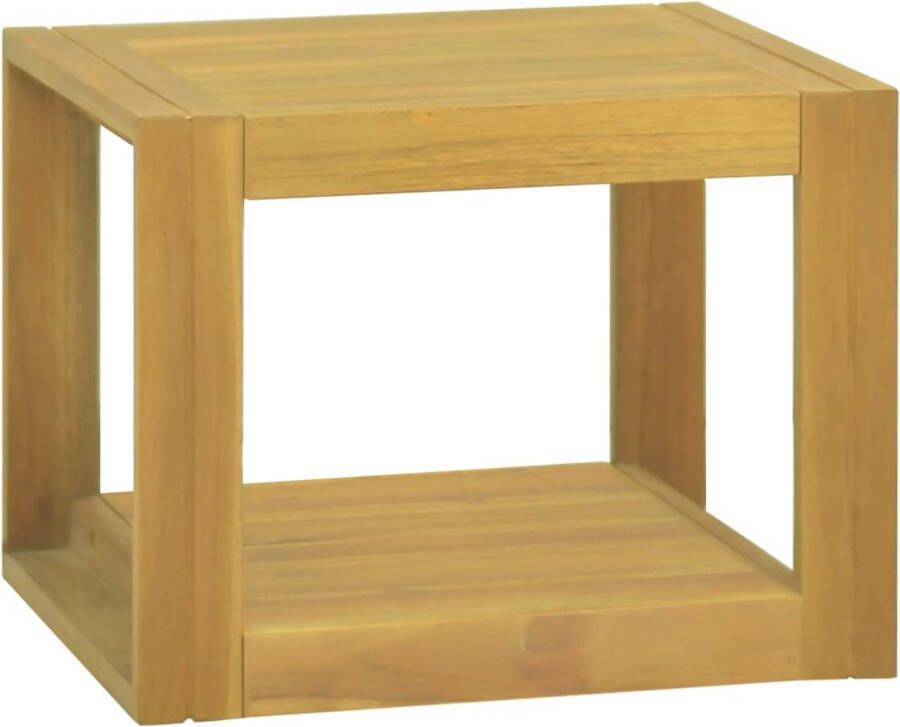 The Living Store Badkamerwandkast 45x45x35 cm massief teakhout Wandkast Badkamerspiegel Teak Meubilair Badkameropbergingsmogelijkheden Hangend Kastje - Foto 3