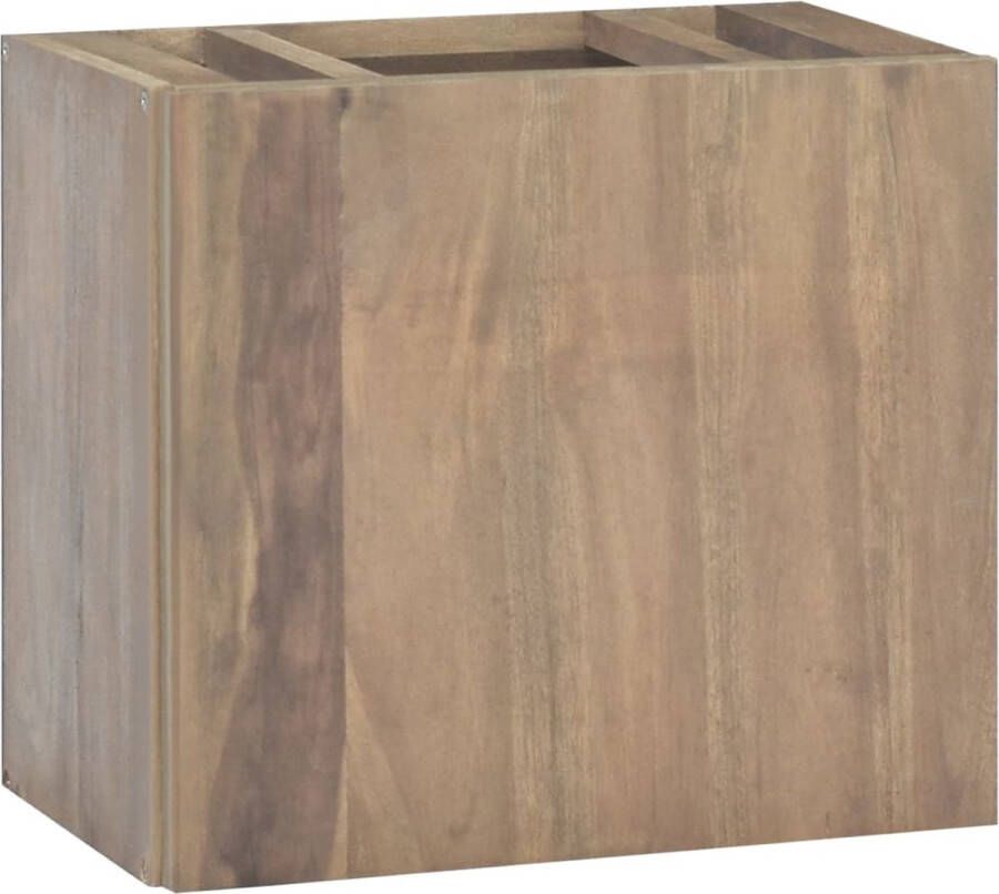 The Living Store Badkamerwandkast Massief Teakhout 45 x 30 x 40 cm Wandgemonteerde functie Badkamerkast Teakwood Badkameropbergruimte Wandmontage Vintage Meubels - Foto 3
