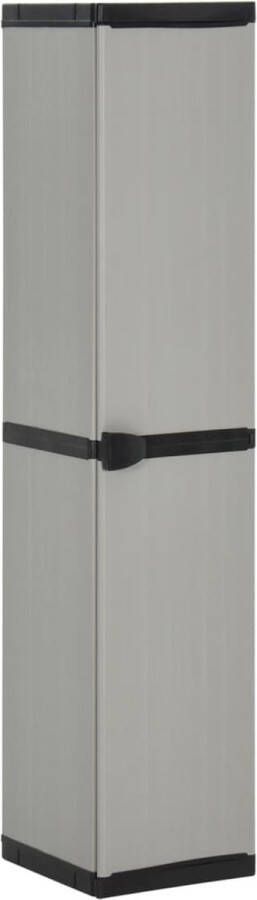 The Living Store Balkonkast Grijs Zwart 34x40x168 cm PP (Polypropeen) Balkonkast Opslagkast Buitenschrank Tuinkast Grijze Kast - Foto 2