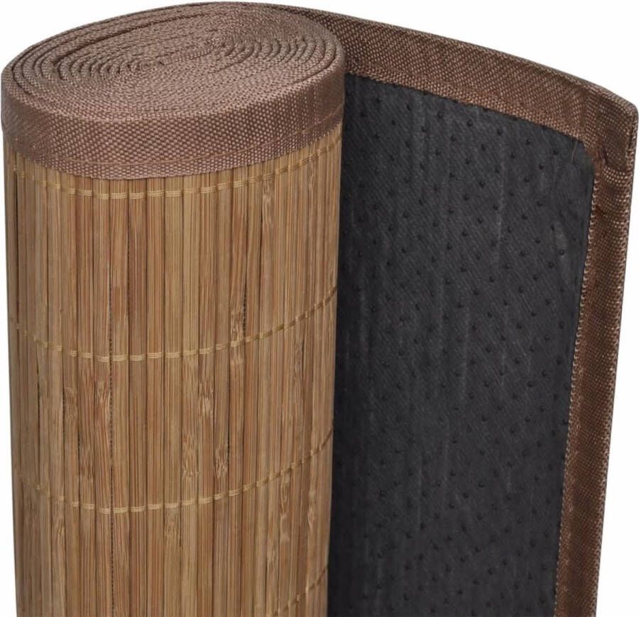 The Living Store Bamboe Mat Moderne Tapijt 150 x 200 cm PVC Anti-slip Bruin