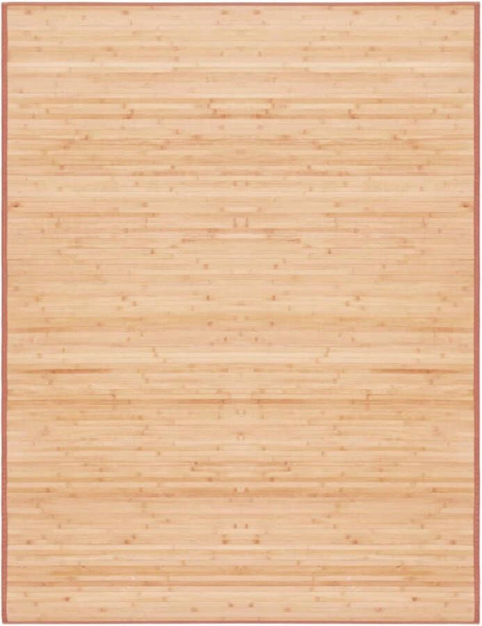 The Living Store Bamboe Tapijt 150 x 200 cm Anti-slip onderkant Bruin Reinigen met vochtige doek