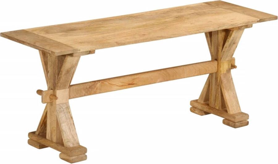 The Living Store Bank Massief Mangohout Woonkamer Hal Kleedkamerbank 110 x 35 x 45 cm Max 110 kg draagvermogen - Foto 3