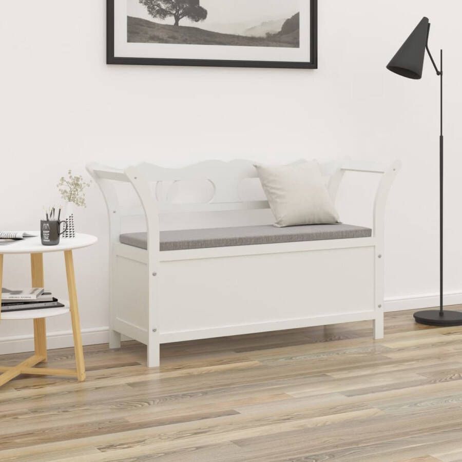 The Living Store Bank White s Bench 107 x 45 x 75.5 cm Solid Pine Wood Storage Backrest and Armrests Easy Assembly Banken Houten Bank Bankschroef Salonbank Entreebank - Foto 2